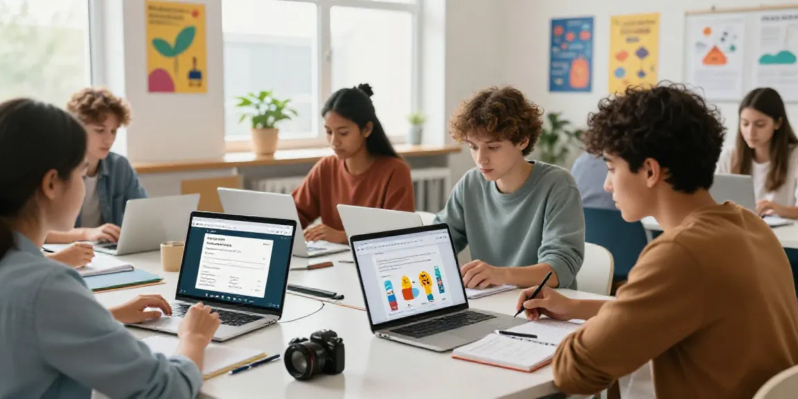 Situs toto in a vibrant online language learning classroom with diverse students collaborating.