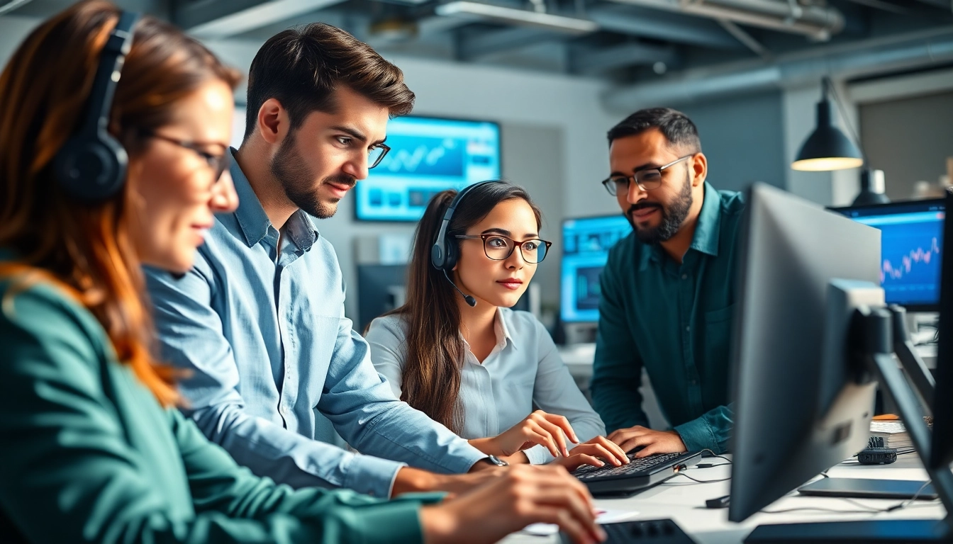 Providing IT support for small businesses in a modern office environment with dedicated team collaboration.