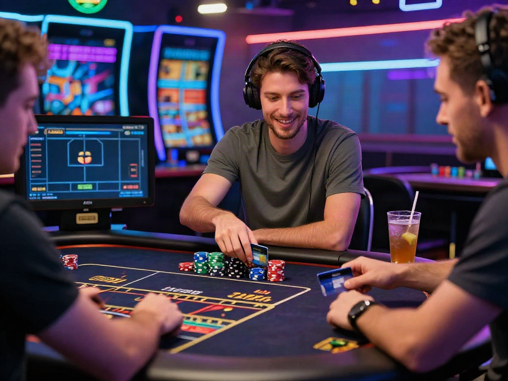 Player enjoying the best online casinos that accept credit cards with vibrant gaming atmosphere.