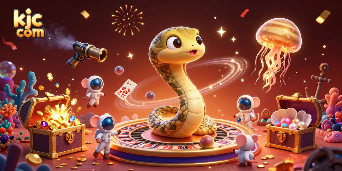 Experience gaming excitement with kjc com as astronaut mice bet on a roulette wheel made of Saturn's rings.
