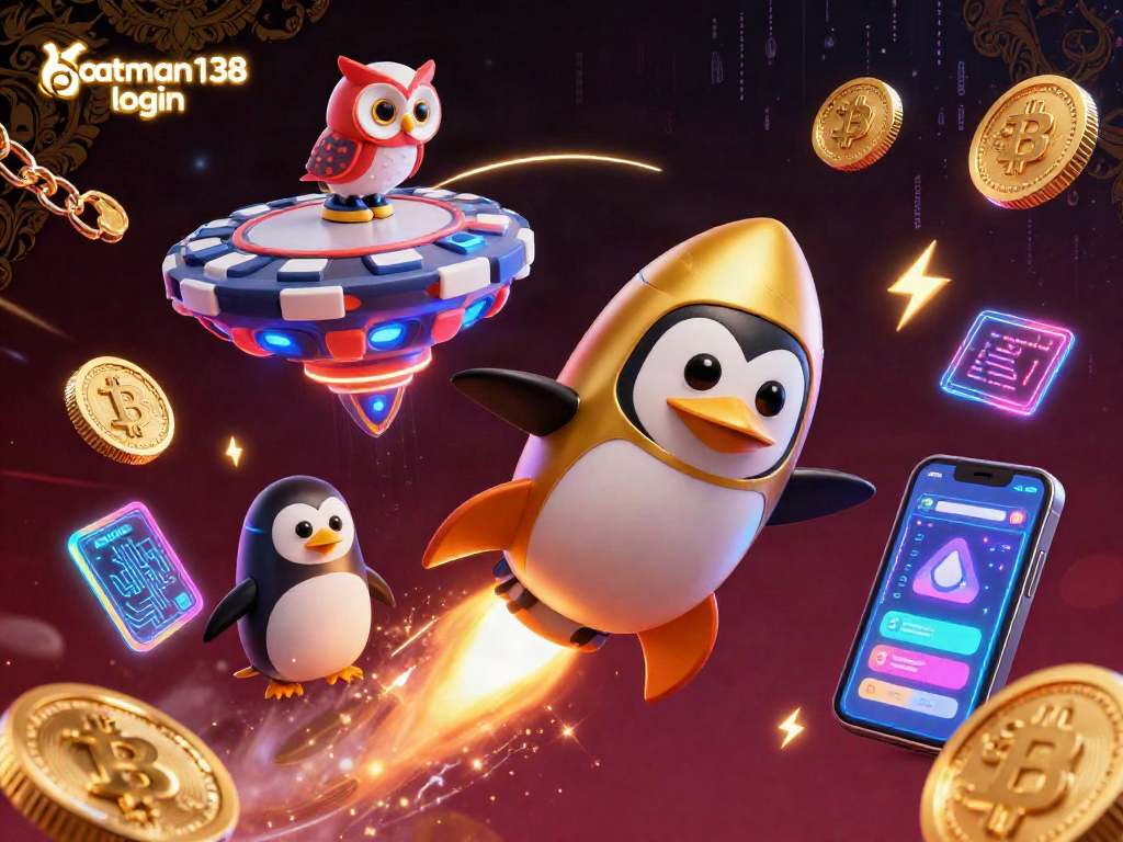 Experience the excitement of batman138 login in this vibrant casino-themed 3D illustration packed with action.