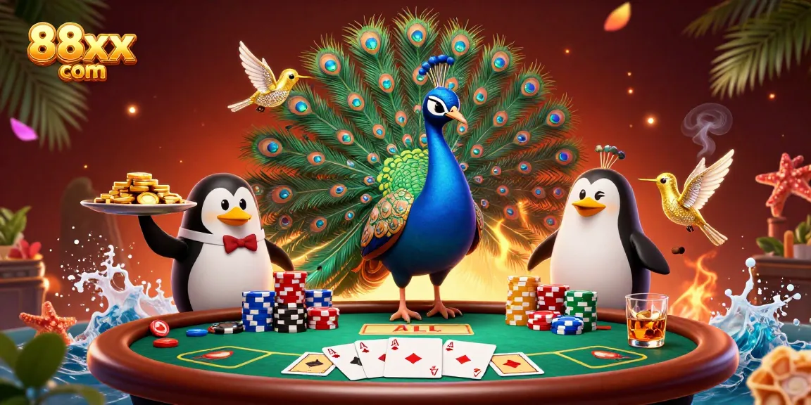 Experience the excitement of gaming at 88xx com with vibrant characters and casino elements.