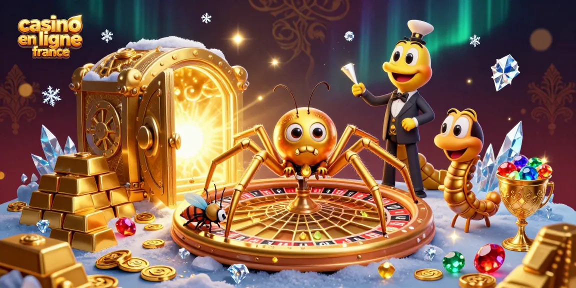 Placer des paris excitants sur casino en ligne france avec une araignée d'or et un croupier centipède.