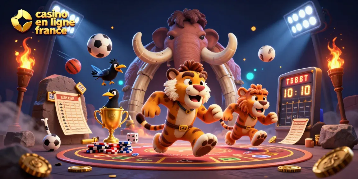 Gagnez au casino en ligne France avec des moments captivants et des personnages dynamiques dans une illustration 3D.