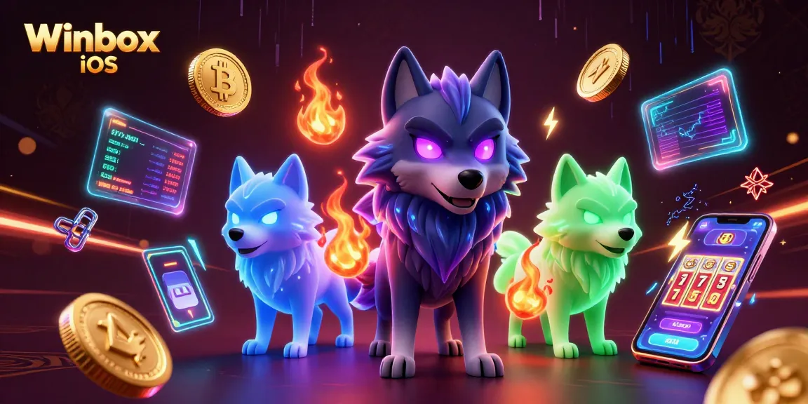 Engage with Winbox iOS as 3D wolves navigate a vibrant casino full of dynamic game elements.