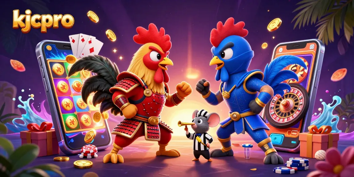 Experience thrilling wins at kjcpro with dynamic fighting roosters, casino games, and vibrant celebrations.