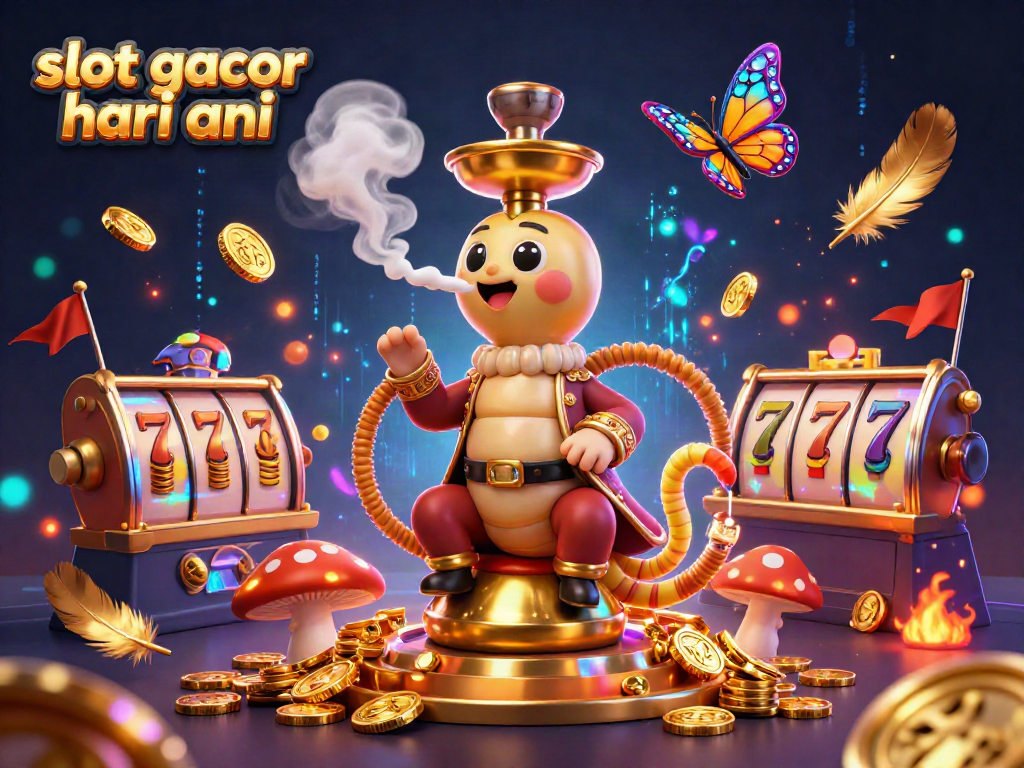 Menggali slot gacor hari ini dengan ilustrasi kasino berwarna, menampilkan berbagai simbol mesin slot.