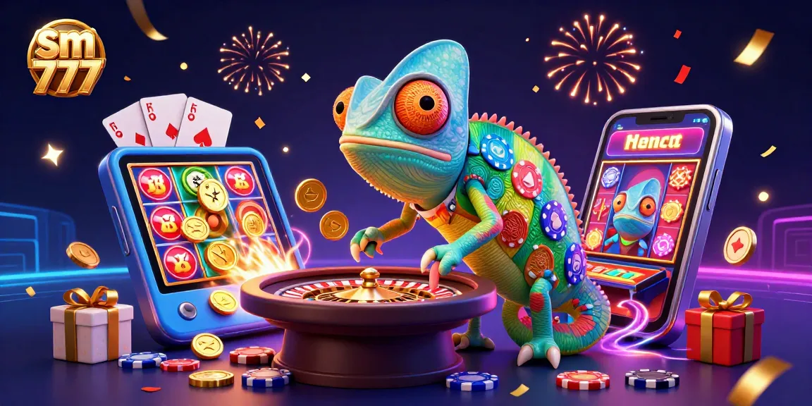 Engage in thrilling gameplay with sm 777's dynamic casino scene highlighted by vibrant visuals.