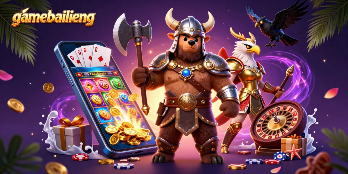 Engage with vibrant gamebailieng adventure featuring Viking bear and Valkyrie in dynamic slot scene.